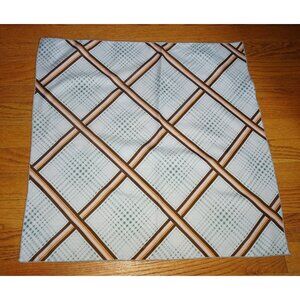 Vintage White Brown & Orange 1970s Geometric Head Scarf pinup retro rockabilly